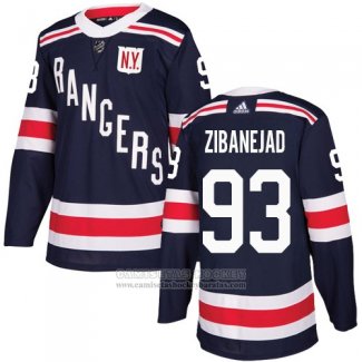 Camiseta Hockey Nino New York Rangers 93 Mika Zibanejad Azul Autentico 2018 Winter Classic Stitched