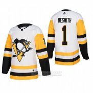 Camiseta Hockey Pittsburgh Penguins 1 Casey Desmith Segunda Autentico Jugador Blanco