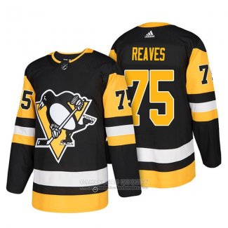 Camiseta Hockey Pittsburgh Penguins 75 Ryan Reaves Autentico Primera 2018 Negro