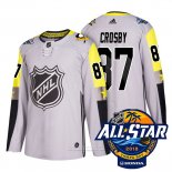 Camiseta Hockey Pittsburgh Penguins 87 Sidney Crosby Gris 2018 All Star Autentico