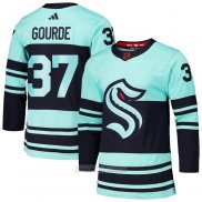 Camiseta Hockey Seattle Kraken Yanni Gourde Reverse Retro 2.0 Autentico Azul