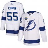 Camiseta Hockey Tampa Bay Lightning 55 Braydon Coburn Blanco 2018 Autentico Road