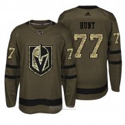 Camiseta Hockey Vegas Golden Knights 77 Brad Hunt Verde Militar