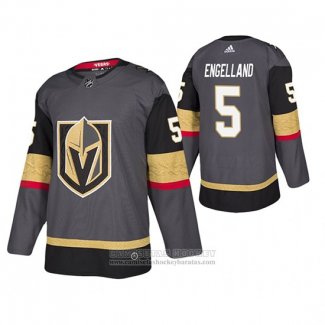 Camiseta Hockey Vegas Golden Knights Deryk Engelland Autentico Gris