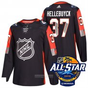 Camiseta Hockey Winnipeg Jets 37 Connor Hellebuyck Negro 2018 All Star Autentico