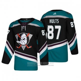 Camiseta Hockey Anaheim Ducks Mitch Hults Alterno 25 Aniversario Autentico Negro