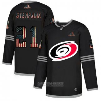 Camiseta Hockey Carolina Hurricanes Lee Stempniak 2020 USA Flag Negro