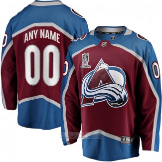 Camiseta Hockey Colorado Avalanche Primera 2022 Stanley Cup Champions Breakaway Personalizada Rojo