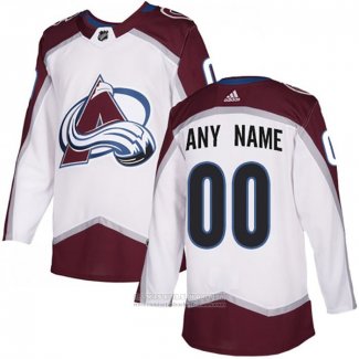 Camiseta Hockey Colorado Avalanche Road Autentico Personalizada Blanco