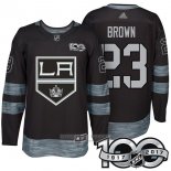 Camiseta Hockey Los Angeles Kings 23 Dustin Brown 2017 100 Aniversario Negro