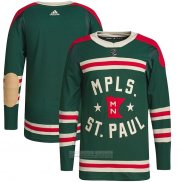 Camiseta Hockey Minnesota Wild 2022 Winter Classic Autentico Verde