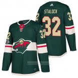 Camiseta Hockey Minnesota Wild 32 Alex Stalock Autentico Primera 2018 Verde