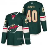 Camiseta Hockey Minnesota Wild 40 Devan Dubnyk Autentico Primera 2018 Verde