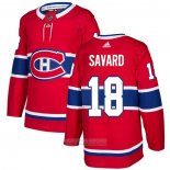 Camiseta Hockey Montreal Canadiens 18 Serge Savard Primera Autentico Rojo