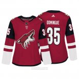 Camiseta Hockey Mujer Arizona Coyotes 35 Louis Domingue Autentico Jugador Rojo