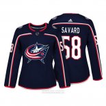 Camiseta Hockey Mujer Columbus Blue Jackets 58 David Savard Autentico Jugador Azul