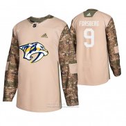 Camiseta Hockey Nashville Predators Filip Forsberg Dia De Los Veteranos Camuflaje