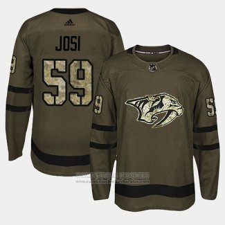 Camiseta Hockey Nashville Predators Roman Josi Camuflaje Salute To Service