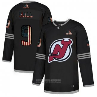 Camiseta Hockey New Jersey Devils Taylor Hall 2020 USA Flag Negro