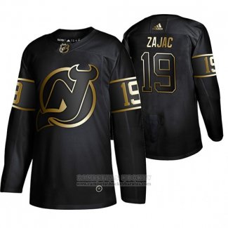 Camiseta Hockey New Jersey Devils Travis Zajac Golden Edition Negro