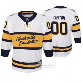 Camiseta Hockey Nino Nashville Predators Personalizada Replica Jugador 2020 Winter Classic Blanco