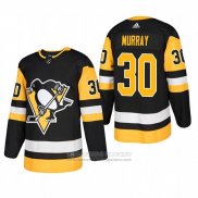 Camiseta Hockey Pittsburgh Penguins 30 Matt Murray Primera Autentico Jugador Negro