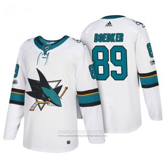 Camiseta Hockey San Jose Sharks 89 Mikkel Boedker 2018 Blanco