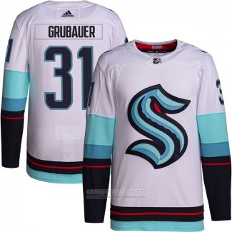 Camiseta Hockey Seattle Kraken Philipp Grubauer Segunda Autentico Blanco