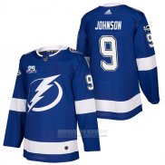 Camiseta Hockey Tampa Bay Lightning 9 Tyler Johnson Autentico Primera 2018 Azul