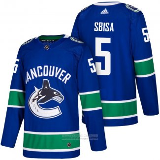 Camiseta Hockey Vancouver Canucks 5 Luca Sbisa Azul 2018 Premier