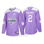 Camiseta Hockey Washington Capitals 2 Matt Niskanen Autentico 2018 Fights Cancer Violeta