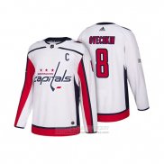 Camiseta Hockey Washington Capitals Alex Ovechkin 2018 Season Centennial Patch Team Road Blanco