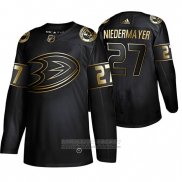 Camiseta Hockey Anaheim Ducks Scott Niedermayer Golden Edition Retired Negro