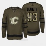 Camiseta Hockey Calgary Flames 93 Sam Bennett Verde Salute To Service