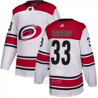 Camiseta Hockey Carolina Hurricanes 33 Scott Darling 2019-20 Segunda Autentico Blanco