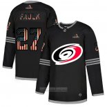 Camiseta Hockey Carolina Hurricanes Justin Faulk 2020 USA Flag Negro