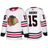 Camiseta Hockey Chicago Blackhawks 15 Artem Anisimov Segunda 2018 Blanco