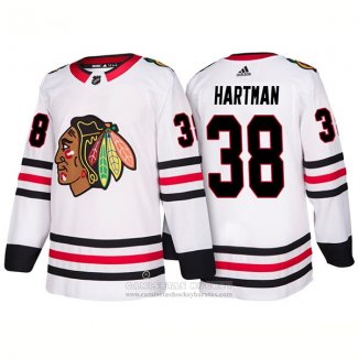 Camiseta Hockey Chicago Blackhawks 38 Ryan Hartman Segunda 2018 Blanco