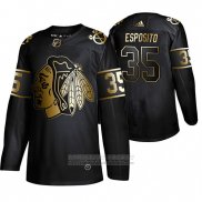 Camiseta Hockey Chicago Blackhawks Tony Esposito Golden Edition Retired Negro