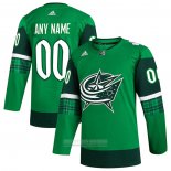 Camiseta Hockey Columbus Blue Jackets 2023 St. Patrick's Day Autentico Personalizada Verde