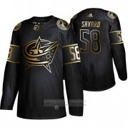 Camiseta Hockey Columbus Blue Jackets David Savard Golden Edition Negro