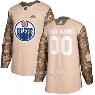 Camiseta Hockey Edmonton Oilers Camuflaje Autentico 2017 Dia De Los Veteranos Stitched Personalizada