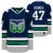 Camiseta Hockey Hartford Whalers Night James Reimer Heritage Throwback Azul