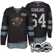 Camiseta Hockey Minnesota Wild 64 Mikael Granlund 2017 100 Aniversario Negro