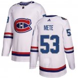 Camiseta Hockey Montreal Canadiens 53 Victor Mete Autentico 2017 100 Classic Blanco