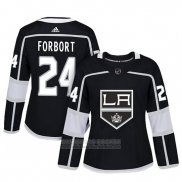 Camiseta Hockey Mujer Los Angeles Kings 24 Derek Forbort Adizero Jugador Primera Negro