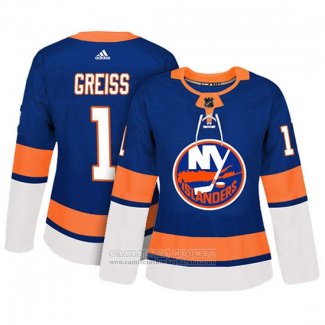 Camiseta Hockey Mujer New York Islanders 1 Thomas Greiss Adizero Jugador Primera Azul