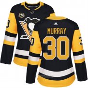 Camiseta Hockey Mujer Pittsburgh Penguins 30 Matt Murray 50 Aniversario Primera Premier Negro