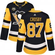 Camiseta Hockey Mujer Pittsburgh Penguins 87 Sidney Crosby 50 Aniversario Primera Premier Negro