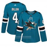 Camiseta Hockey Mujer San Jose Sharks 4 Brenden Dillon Primera Adizero Jugador Verde